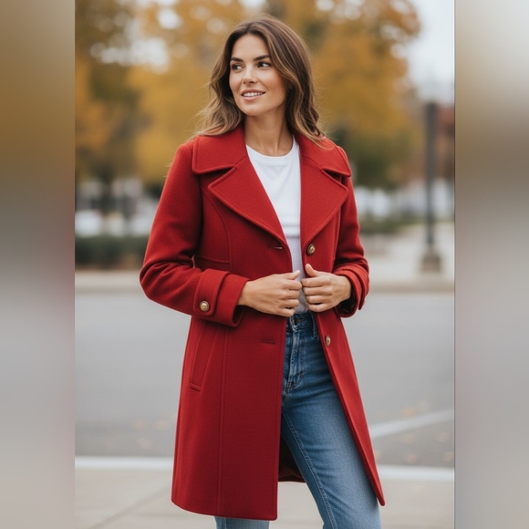 Michael Kors Women’s Wool Blend Long Coat - Picture 9 of 9